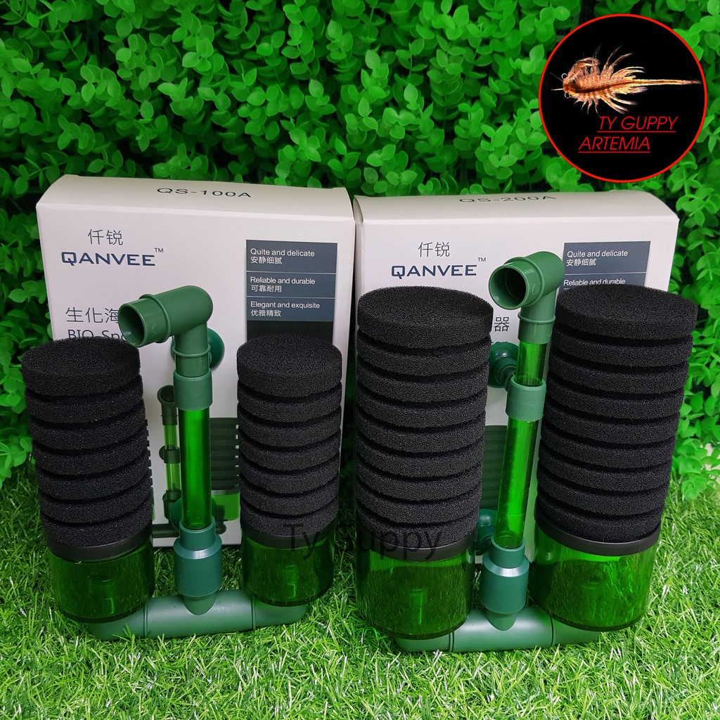 Lọc vi sInh QS 100A,QS 200A,lọc Qanvee cho cá 7 màu,guppy,betta...