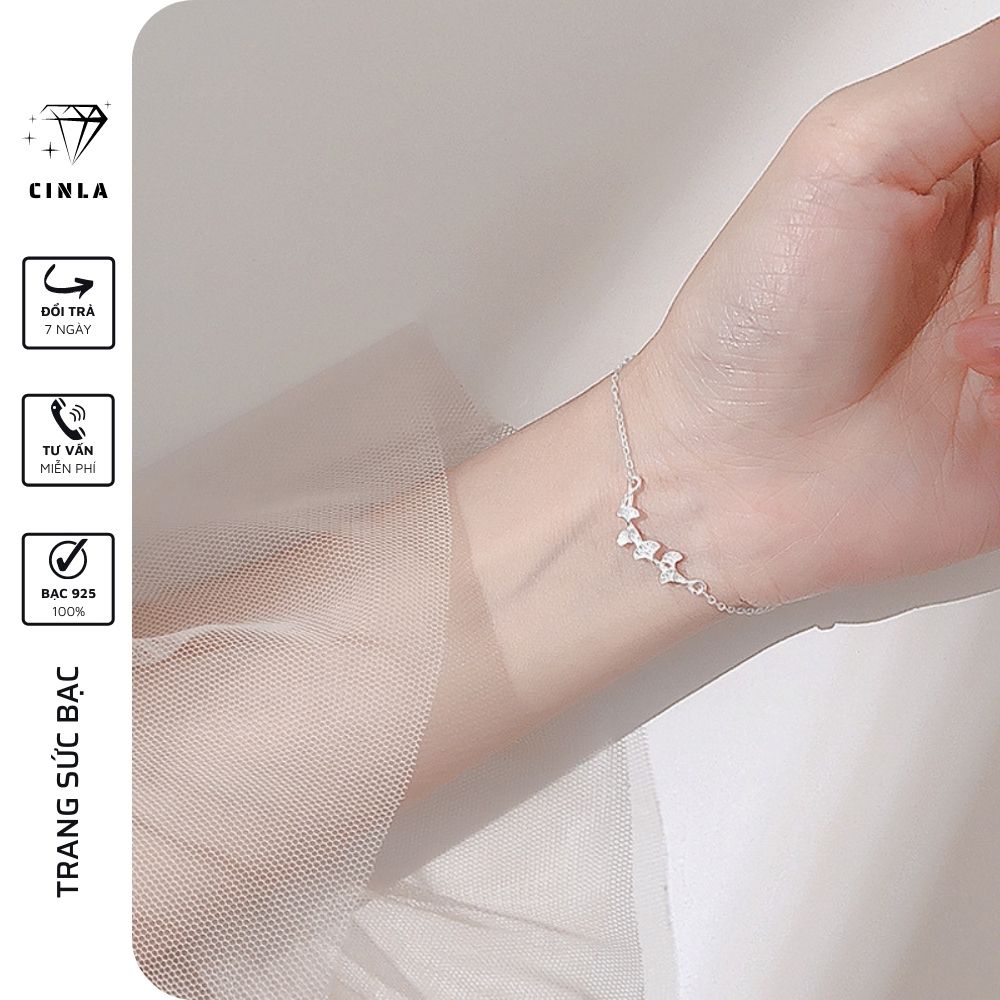 Vòng tay bạc 925 đẹp chính hãng sang trọng cao cấp trang sức bạc CINLA VT030