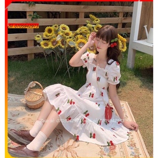 Đầm dâu xoè tay bồng nhẹ + video shop quay