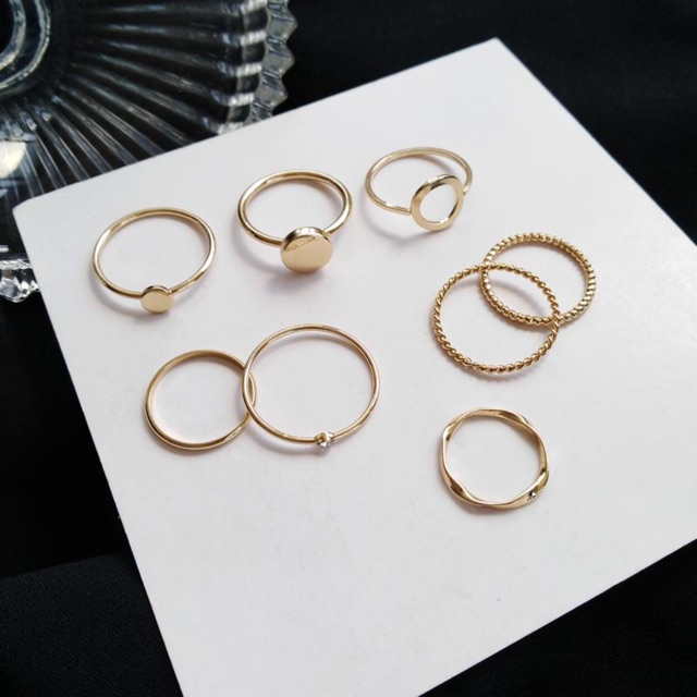 Set nnhẫn vintage 8c Gold/Silver