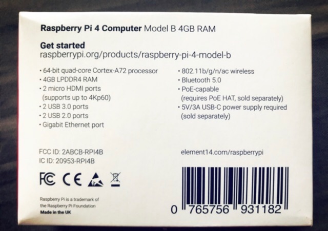Raspberry Pi 4 B + Nguồn, Ram 8Gb/4Gb/2Gb, Made in UK, phiên bản mới nhất | BigBuy360 - bigbuy360.vn