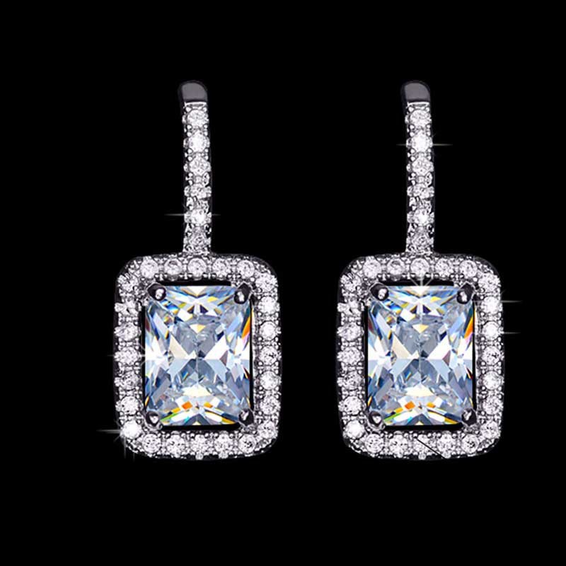 GETNOIVAS Hoa tai phong cách Vintage hình vuông đính Zircon sang trọng cho nữ