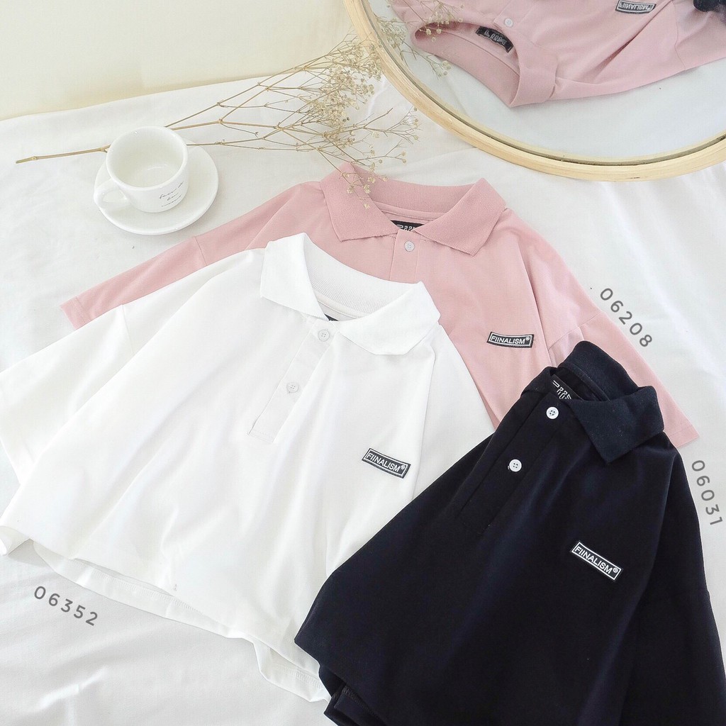 Áo thun croptop polo tay lỡ form rộng nhiều màu Fiinalism ulzzang - Made by Fiin (có ảnh cận chất) | BigBuy360 - bigbuy360.vn