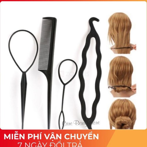 Bộ dụng cụ 4 món tạo kiểu tóc mềm dẻo tiện lợi và đa năng