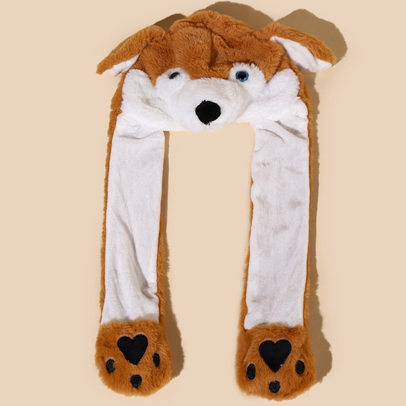 Mũ Trùm Đầu Hình Động Vật Bằng Lông Nhung Dễ Thương Xinh Xắn