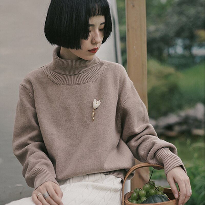 Ghim cài áo thiết kế hoa tulip thanh lịch sang trọng