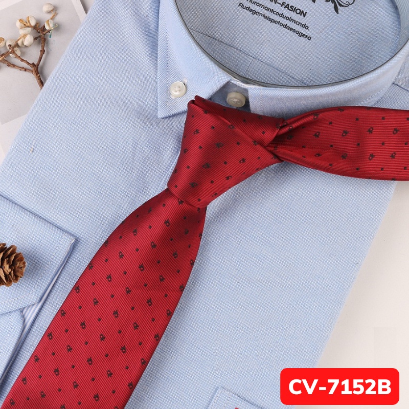 Cravat Nam cỡ trung 7cm cao cấp nhiều mẫu lựa chọn, cà vạt chú rể, Cavat dự tiệc, Calavat công sở CV-7152
