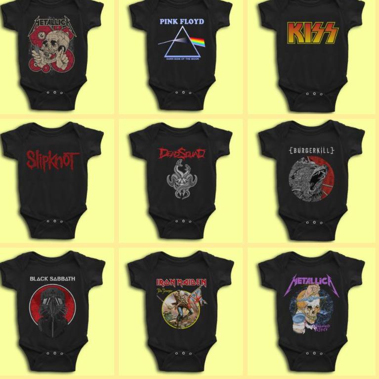 Aaw-99 Em Bé JUMPER Ban Nhạc ROCK Kim Loại | Metallica, Maident, DEAD SQUAD, SABBATH Đen | T-shirt BAND.