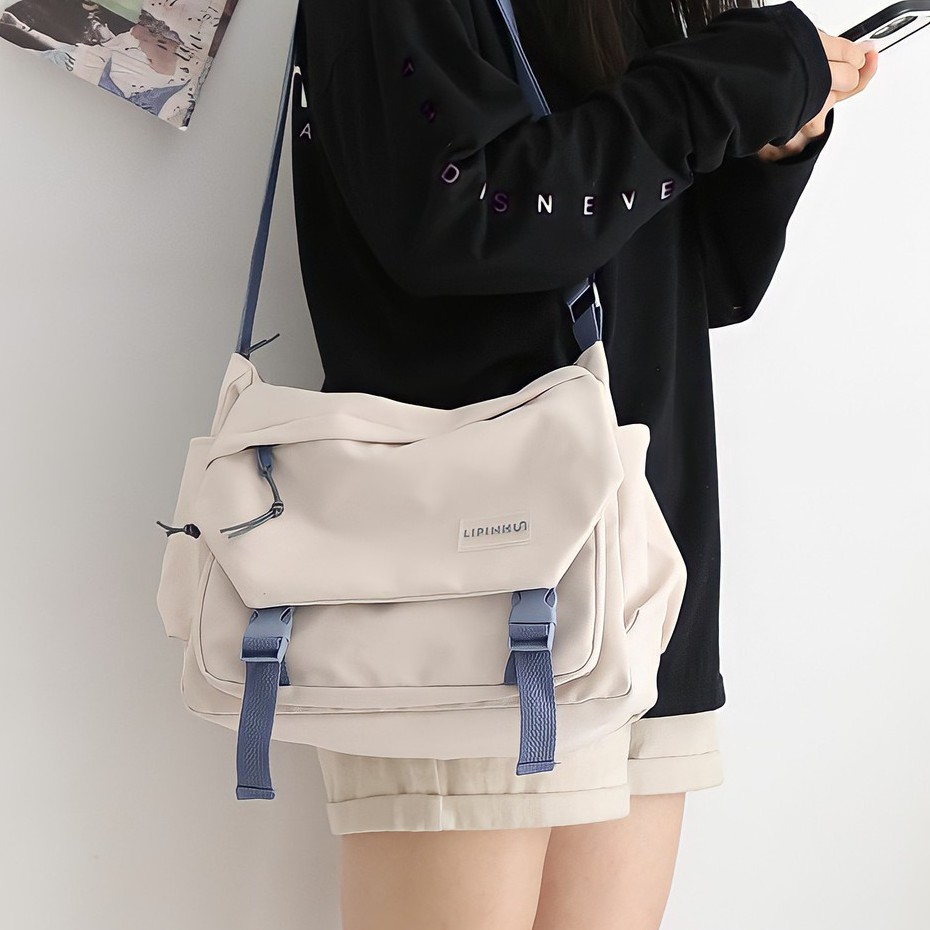 Túi đeo chéo đi học LIPANO vải thun mềm chống nước 2 lớp giá rẻ
