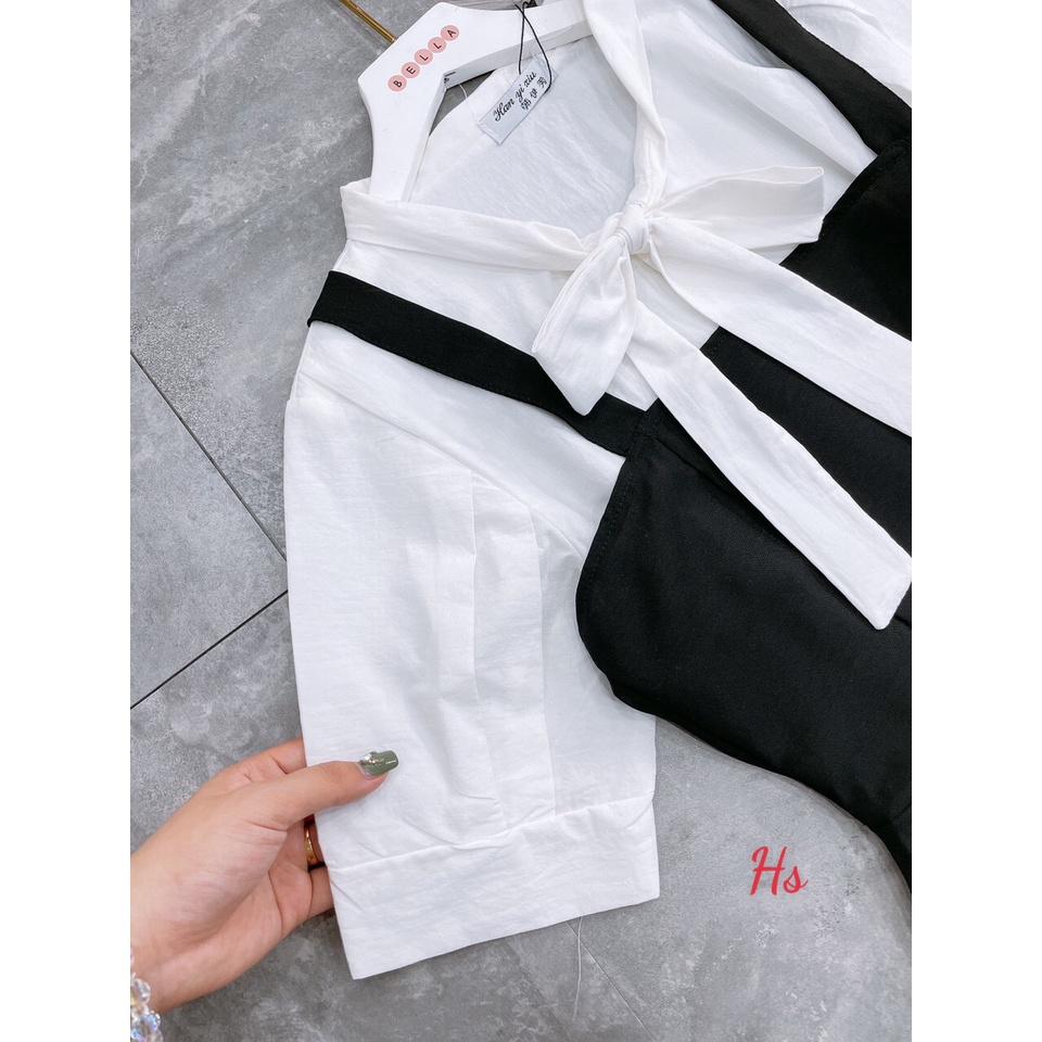 Đầm Yếm Nữ Kèm Áo Cộc Tay Nơ Ngực.Cực Xinh | BigBuy360 - bigbuy360.vn