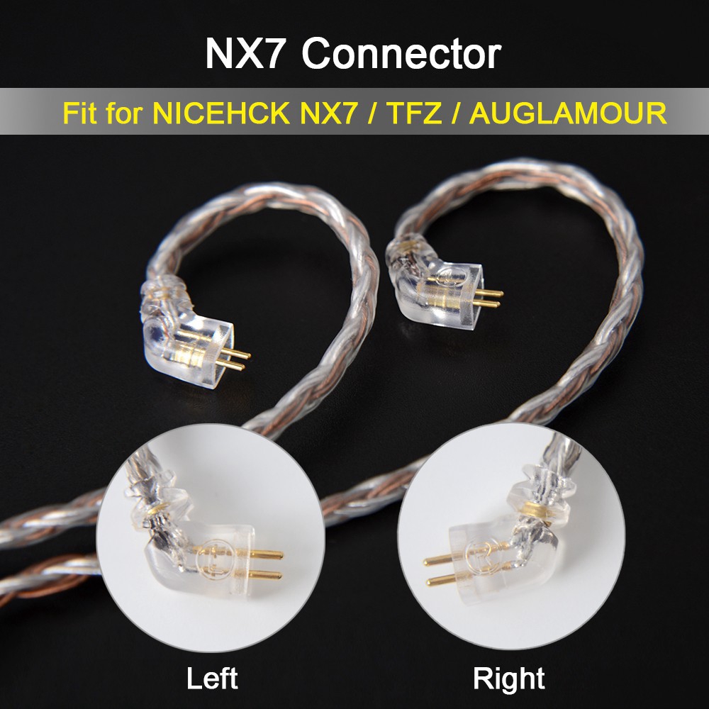 Dây cáp nối tai nghe bằng đồng mạ bạc 16 lõi 3.5 / 2.5 / 4.4mm Mmcx / 2pin / Qdc / Nx7 tiện dụng