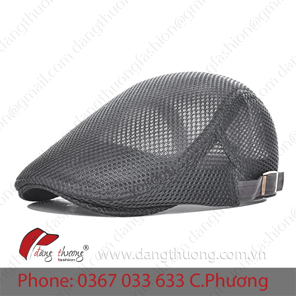 Nón bere lưới nam thoáng mát mùa hè màu XÁM GHI