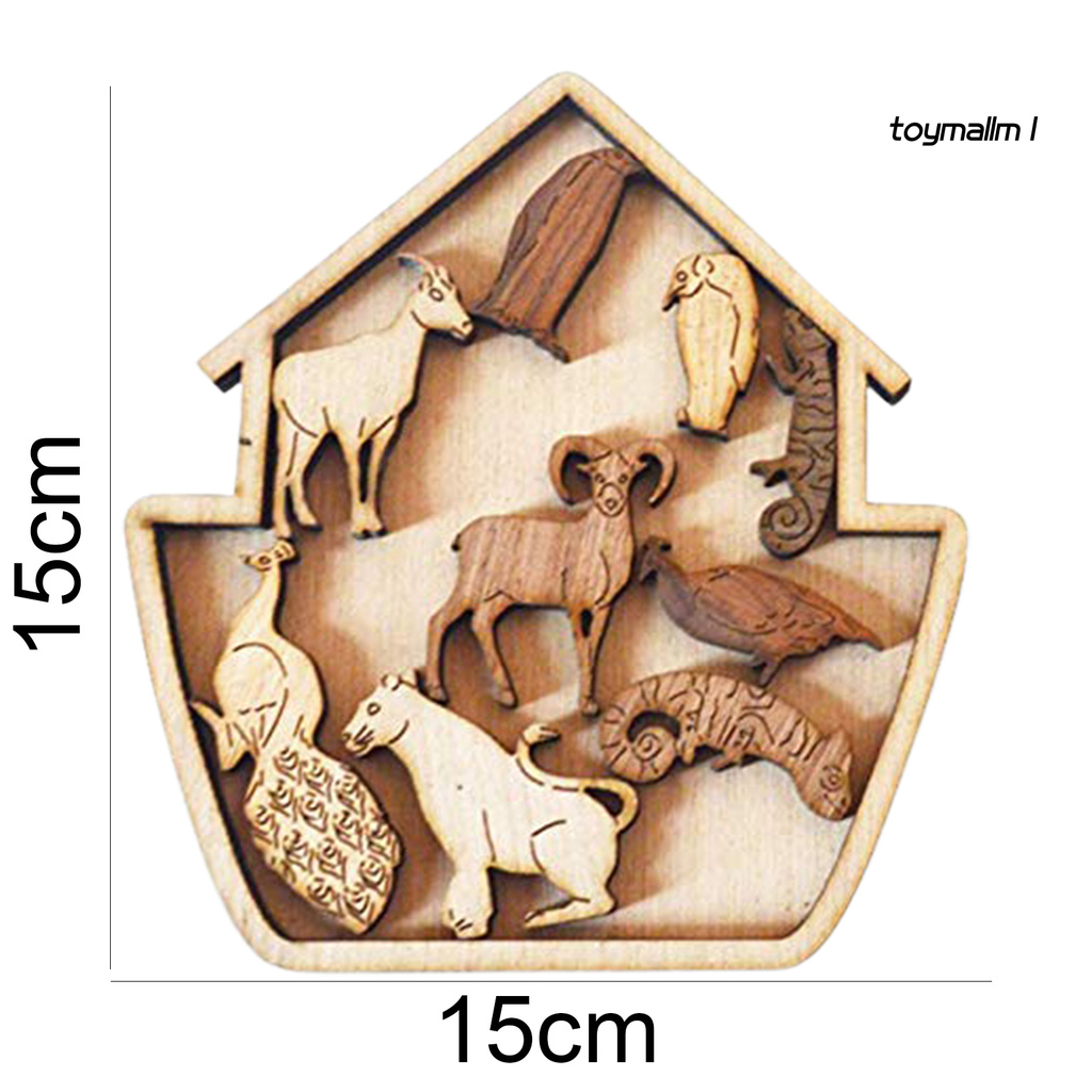 toymall 1 Set Art Puzzle Creative Develop Problem-solving Ability Wood Children Educational Toys Jigsaw for Gifts