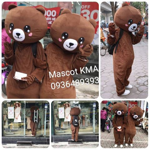 Mascot Gấu Brown đủ biểu cảm tự lắp ghép