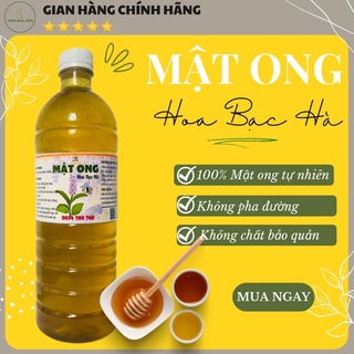 Mật ong Hoa Bạc Hà nguyên chất, chai 1 lít