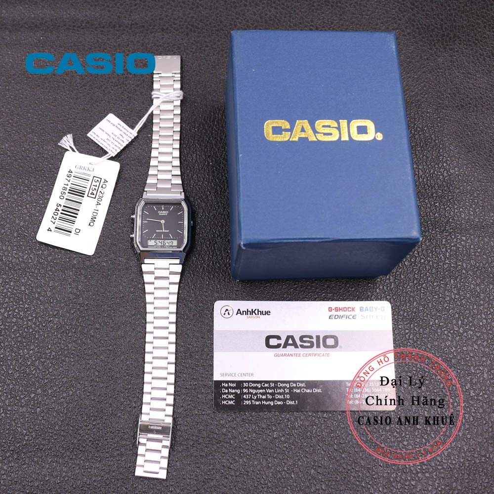 Đồng hồ Unisex Casio Vintage AQ-230A-1DMQ dây kim loại