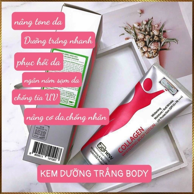 Kem Dưỡng Thể Trắng Da Nâng Tone Tức Thì Benew Collagen Whitening Body Lotion 200ml