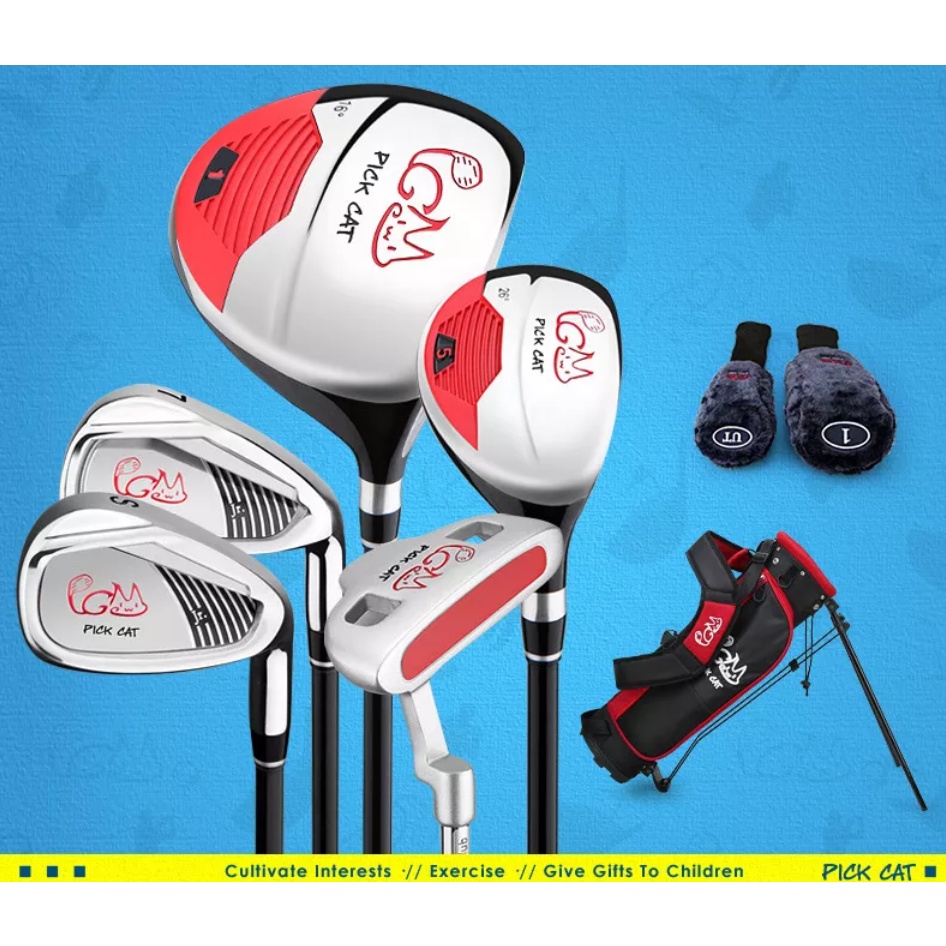 Bộ Gậy Golf Trẻ Em PickCat JRTG007 Nhập Chính Hãng PGM/ Đa Sắc Màu/ Phù Hợp Với Trẻ Từ 5 Đến 12 Tuổi/ Tặng 5 Bóng Xốp