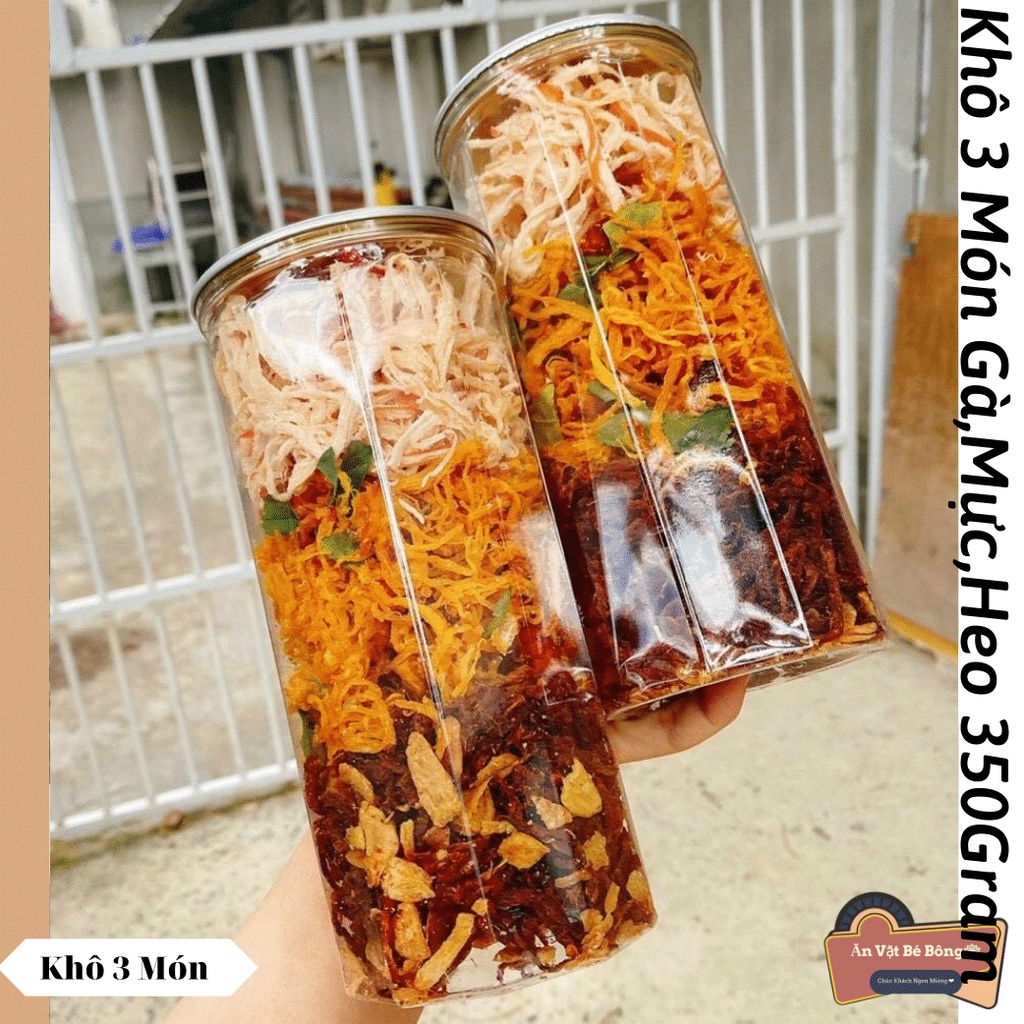 Khô mix 3 vị Gà,Heo,Mực 300gram FreeShip
