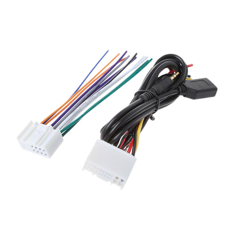 Dây Cáp Nối Nguồn Âm Thanh Nổi Với Cổng USB AUX Pl Cho Radio Xe Hơi