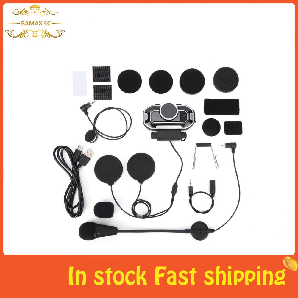 Bamaxis Motorcycle Helmet Bluetooth Headset with Microphone Smart Noise Reduction Sports FM