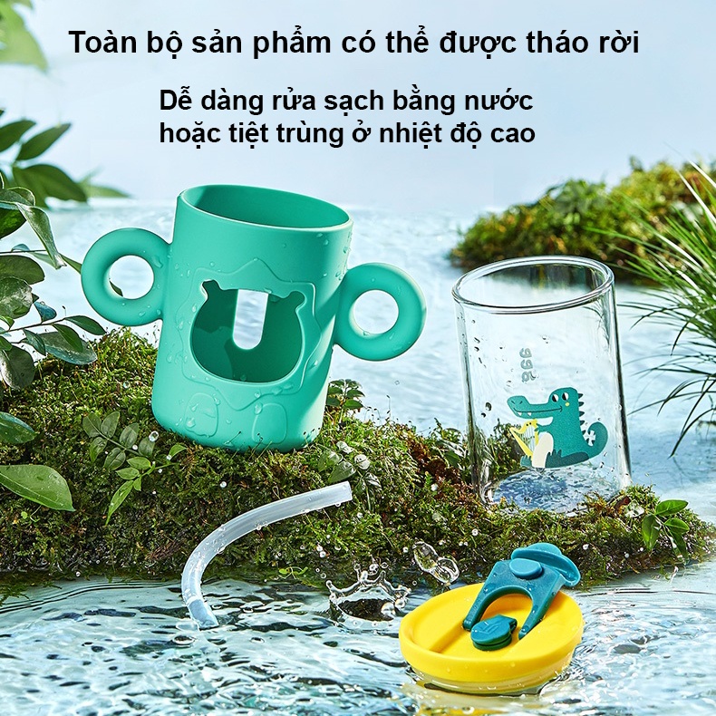 Bình uống nước cho bé AAG2106008, bình tập uống chống sặc 200ml cho bé