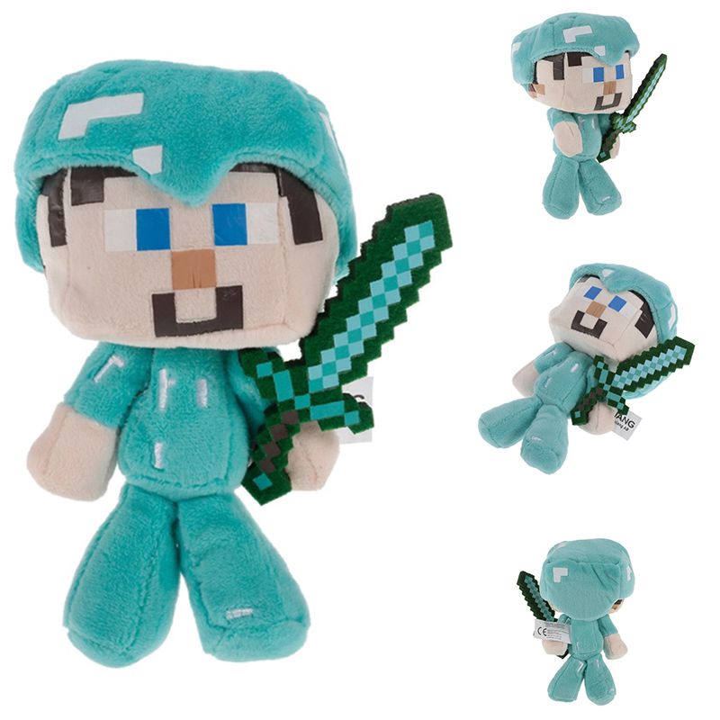 Minecraft Steve Plush Toys 18cm/7inch Minecraft Steve With Sword Stuffed Kid Toy