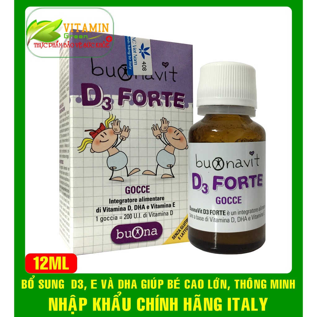 BUONAVIT D3 FORTE BỔ SUNG VITAMIN D3 VÀ DHA CHO BÉ GIÚP BÉ CAO LỚN THÔNG MINH | NHẬP KHẨU CHÍNH HÃNG ITALY