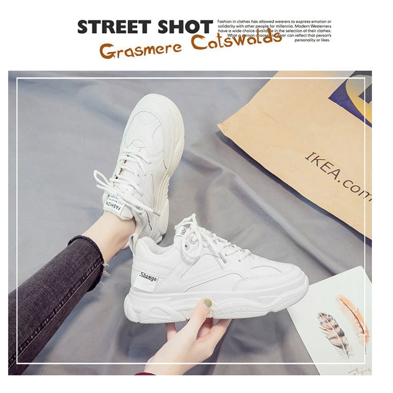 Giày thể thao nữ FREESHIP sneaker mã SP14 màu trắng đẹp hàn quốc cao cấp chất liệu da nhân tạo