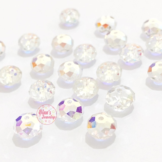 Hạt Pha Lê Swarovski 5040 - Bánh Cam - Size 6mm và 8mm - Màu 001AB