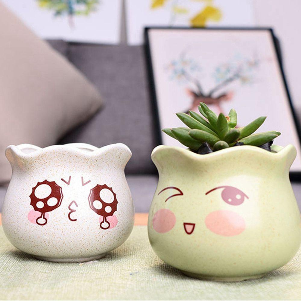 YIYU Chậu Hoa Hình Hoạt Hình Màu Macaron Dùng Trang Trí Văn Phòng / Ban Công / Vườn / Phòng Ngủ