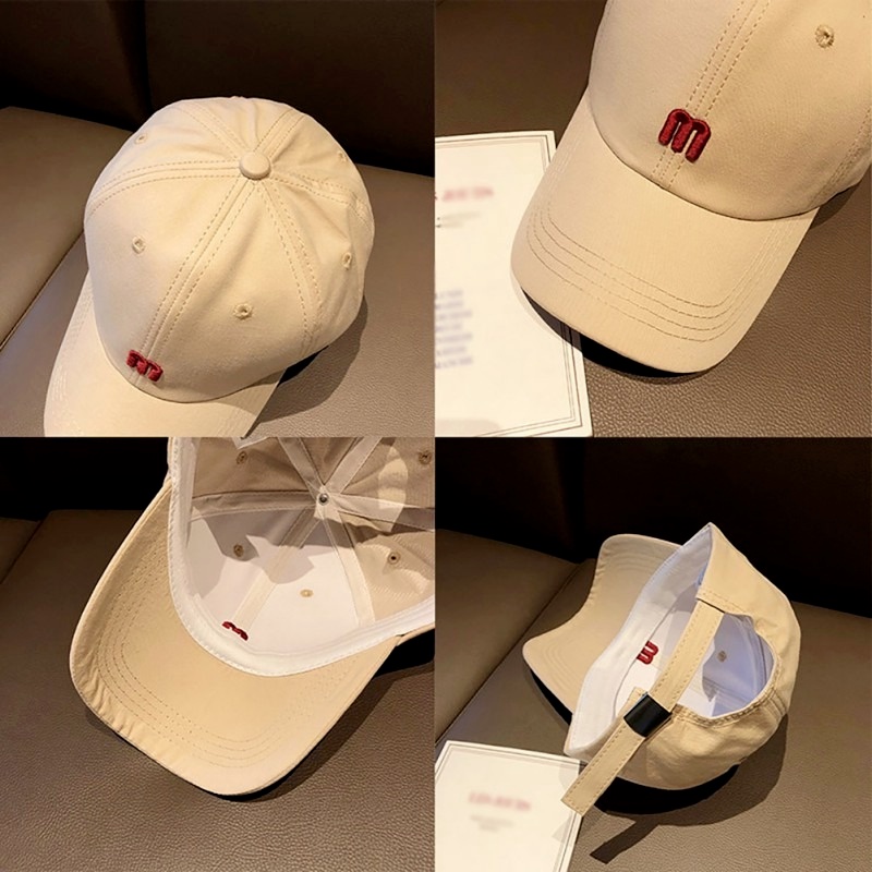 Nón Lưỡi Trai Thêu Chữ M Phong Cách Hip Hop Hàn Quốc