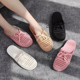 Dép sục nhựa nữ , Dép nữ sục nhựa buộc dây hình nơ mềm mại chống trơn trượt