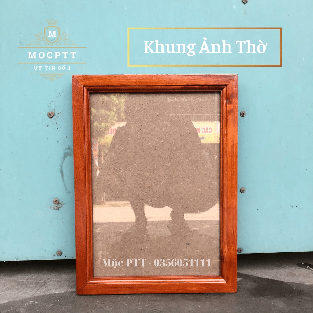 Khung ảnh thờ Treo gỗ Hương mẫu hoa lá tây kích thước ảnh 20 x 30 và 25 x 35 Cm