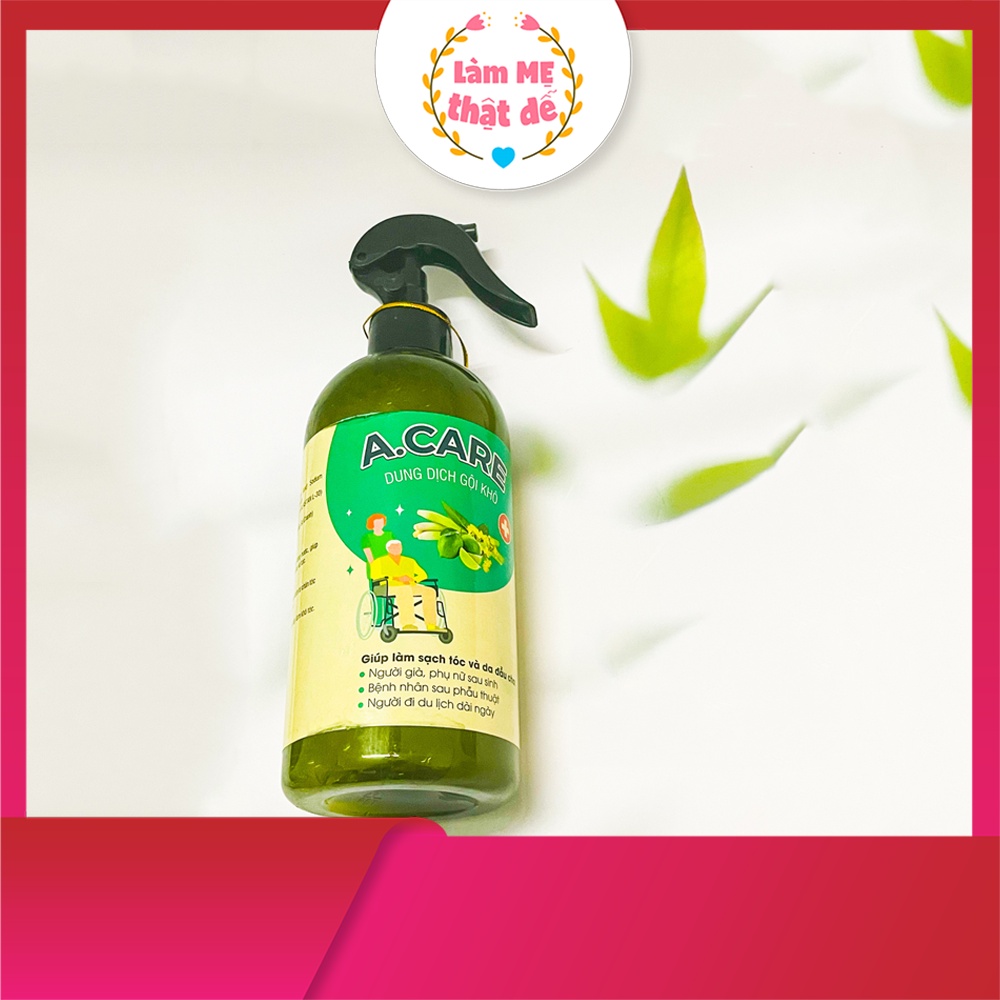 Dầu gội khô Acare, dầu gội đầu khô làm sạch tóc hương hoa oải hương 500ml