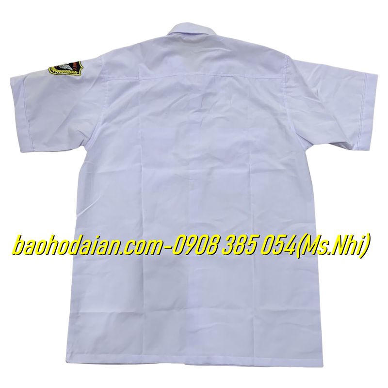 Áo bảo vệ màu trắng chất liệu vải FORD tốt thấm hút mồ hôi, vải đẹp- Hình thật