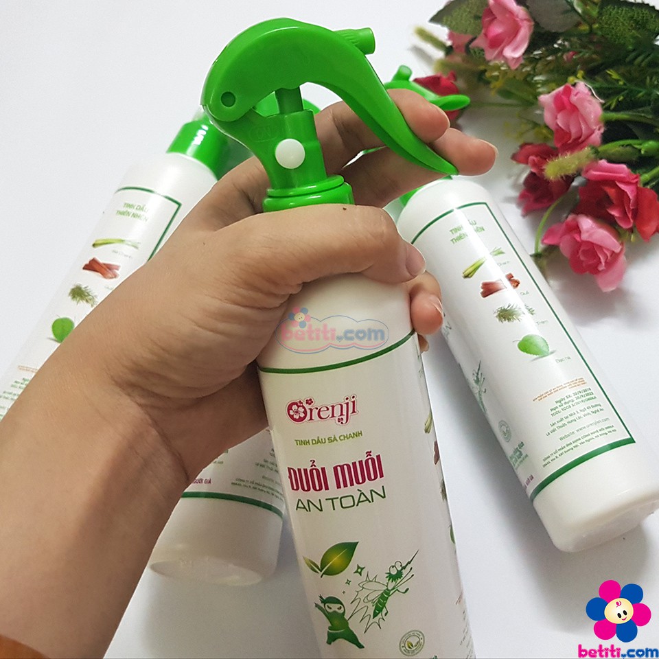 Xịt Đuổi Muỗi, Côn Trùng Tinh Dầu Sả Chanh ORENJI Hữu Cơ An Toàn Tiện Lợi 250ml - 8938518570307