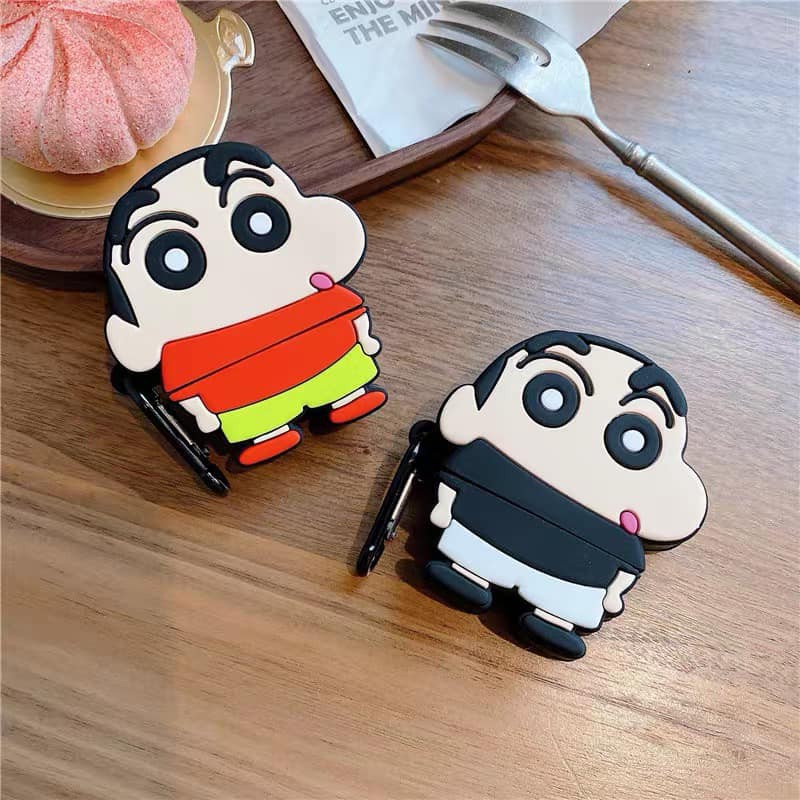 🔥CASE AIRPODS 1 2🔥Vỏ Bọc Tai Nghe Airpods 1/2 Case Silicon Dẻo Hình Thú Cậu Bé Shin Bút Chì - MARIO SHOP