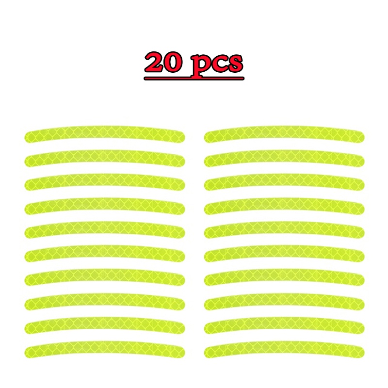 Bộ 20 Miếng Dán Phản Quang Trang Trí Bánh Xe Hơi BMW Toyota Honda Nissan Suzuki Ford