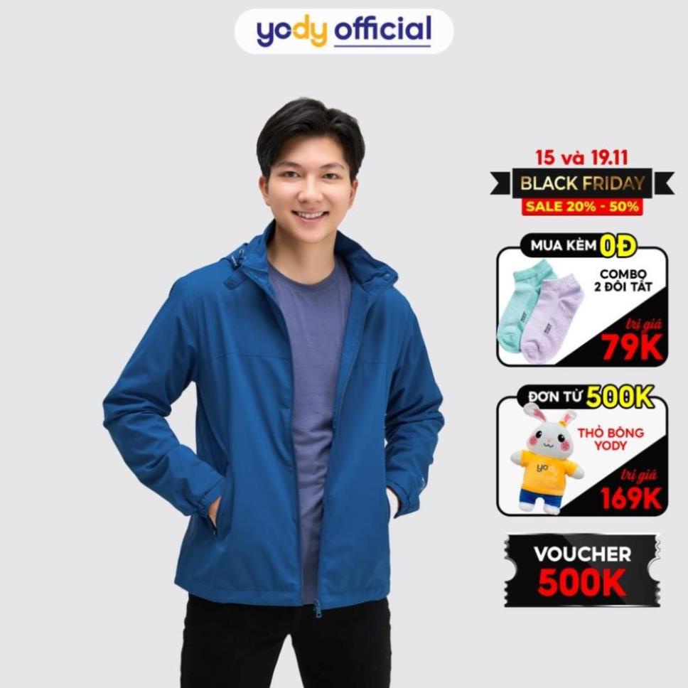 Áo gió nam YODY 2 lớp phối lưng chống nước chống bụi nhiều màu AKM4027 New ! ,