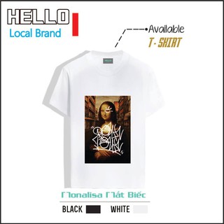 Áo thun Unisex ngắn tay freesize Nam Nữ design by HELLO thuộc bộ sưu tập Monalisa - Mã sp : Ap_Monalisa_matbiec_03