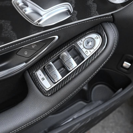 Ốp Tỳ Tay Lên Kính, Ốp Gió Sau, Ốp Nội Thất Carbon Mercedes-Benz C class 2017+.GLC class 2016+
