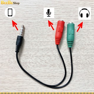 BeeBe GR 2 - Hai Cổng Cáp Chia Âm Thanh Tai Nghe và Micro Cho Điện Thoại, Laptop