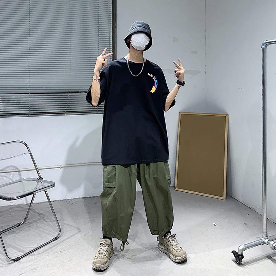 Áo Thun Phản Quang 7 Màu Tay Lỡ Unisex Nam Nữ Bướm 2