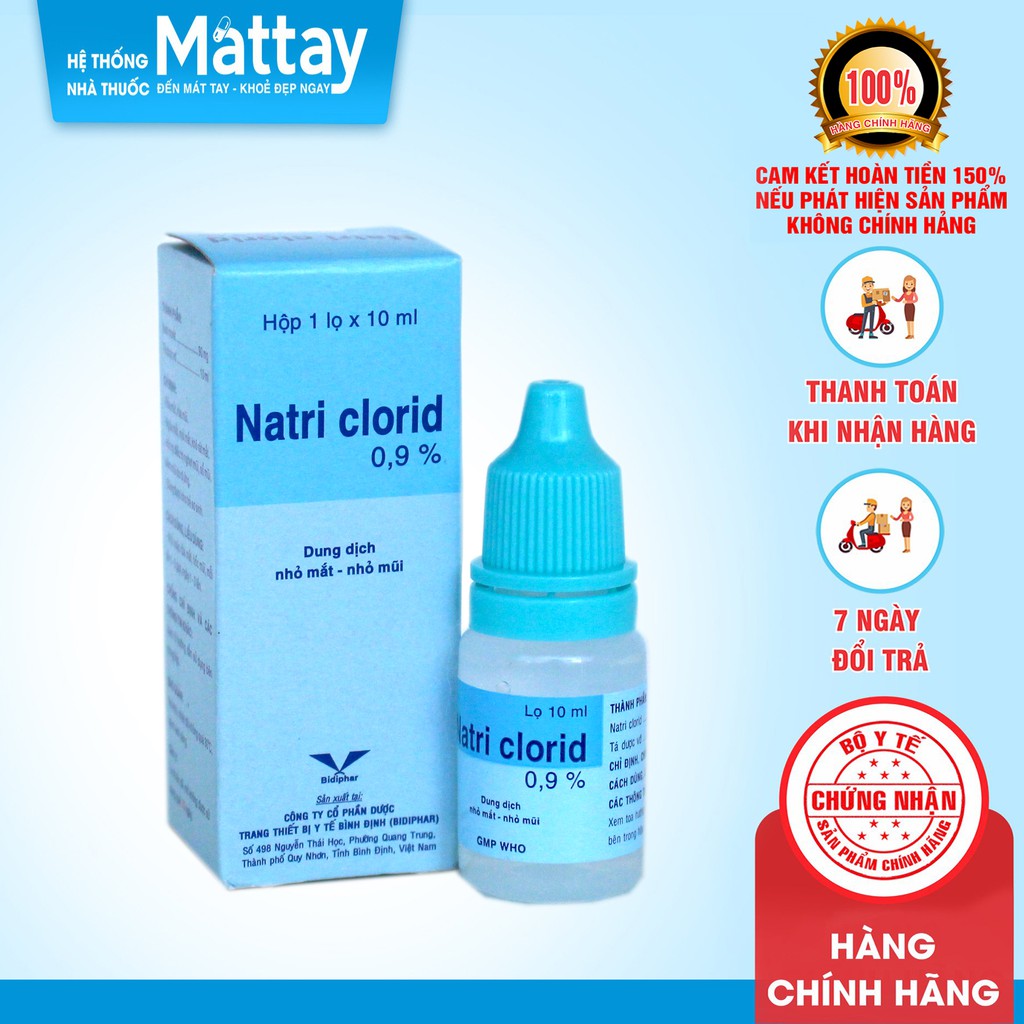 Natri Clorid 0,9% nhỏ mắt mũi  - Bidiphar ( Mát Tay )