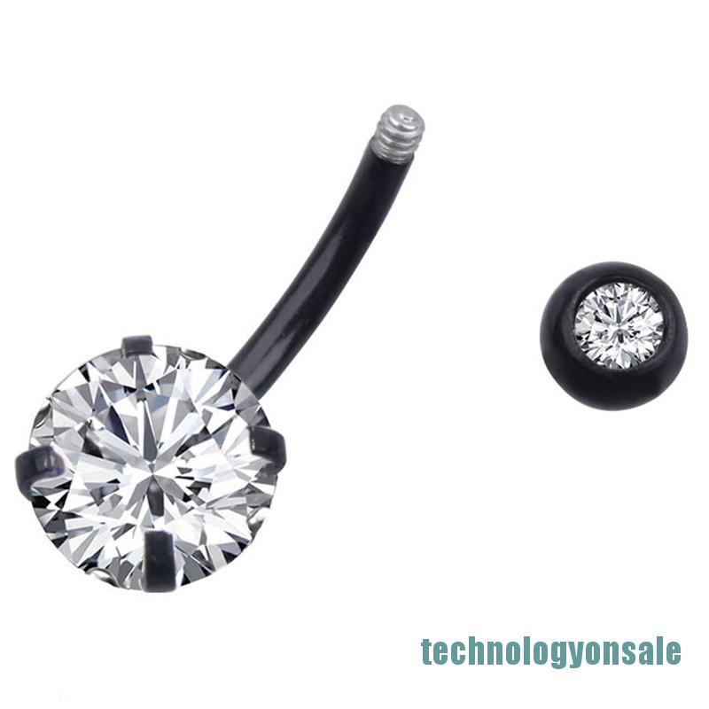 Khuyên Rốn Thép Y Tế Đính Đá