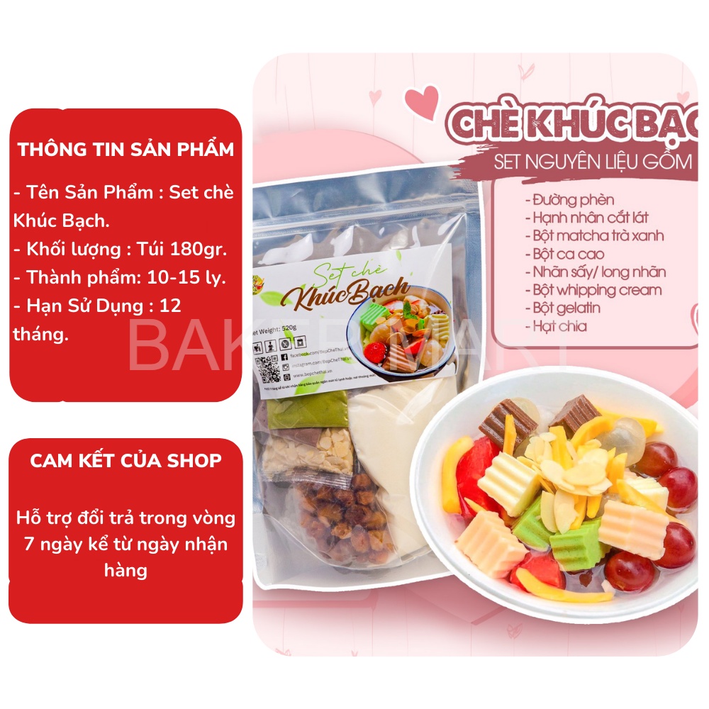 Set Chè Khúc Bạch - Nguyên liệu làm bánh Baker Mart