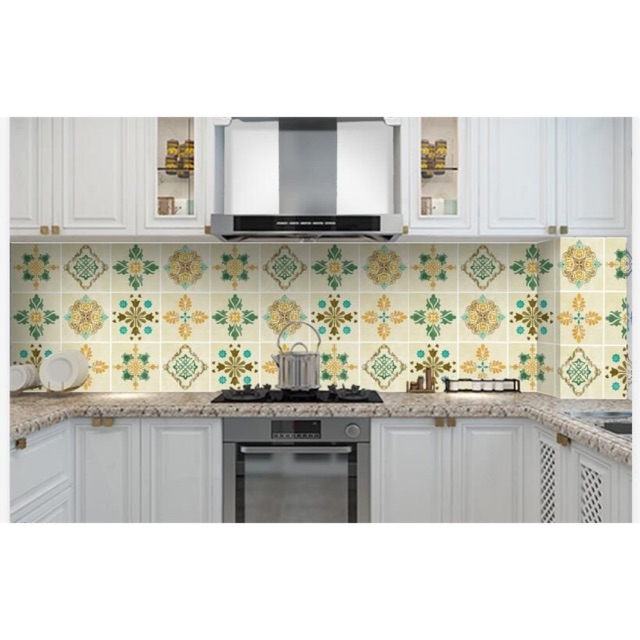 10m decal gạch bông dán bếp
