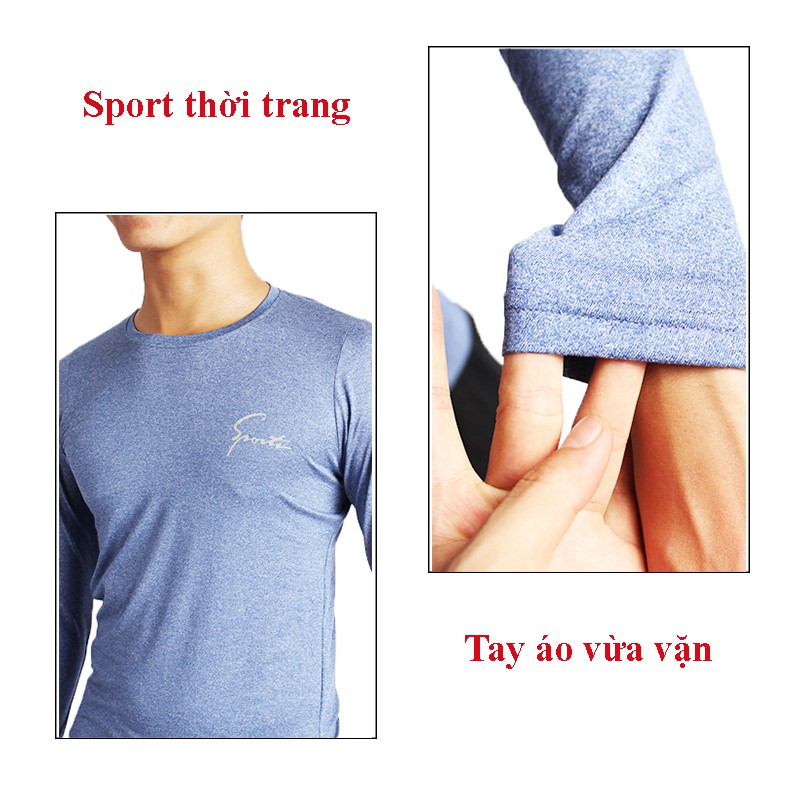 Áo thun giữ nhiệt nam dài tay cổ tròn body chất vải thun co dãn 4 chiều + Tặng kèm đôi tất nam 10k (Thiện Nguyên shop) | BigBuy360 - bigbuy360.vn