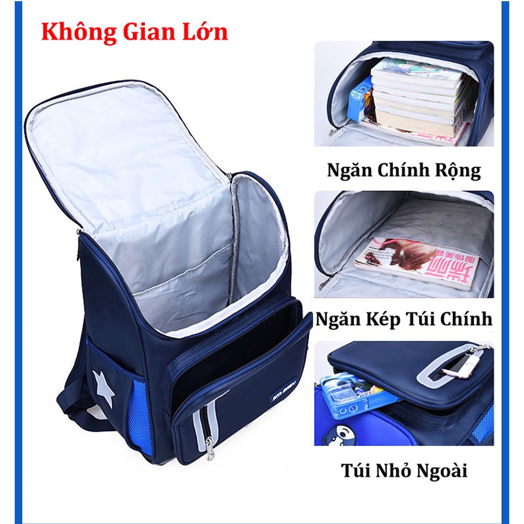 ❤️FreeShip❤️ Balo Học Sinh Tiểu Học SM BABY Chống Gù Lưng Có Phản Quang, Chống Thấm Nước - Cặp Học Sinh